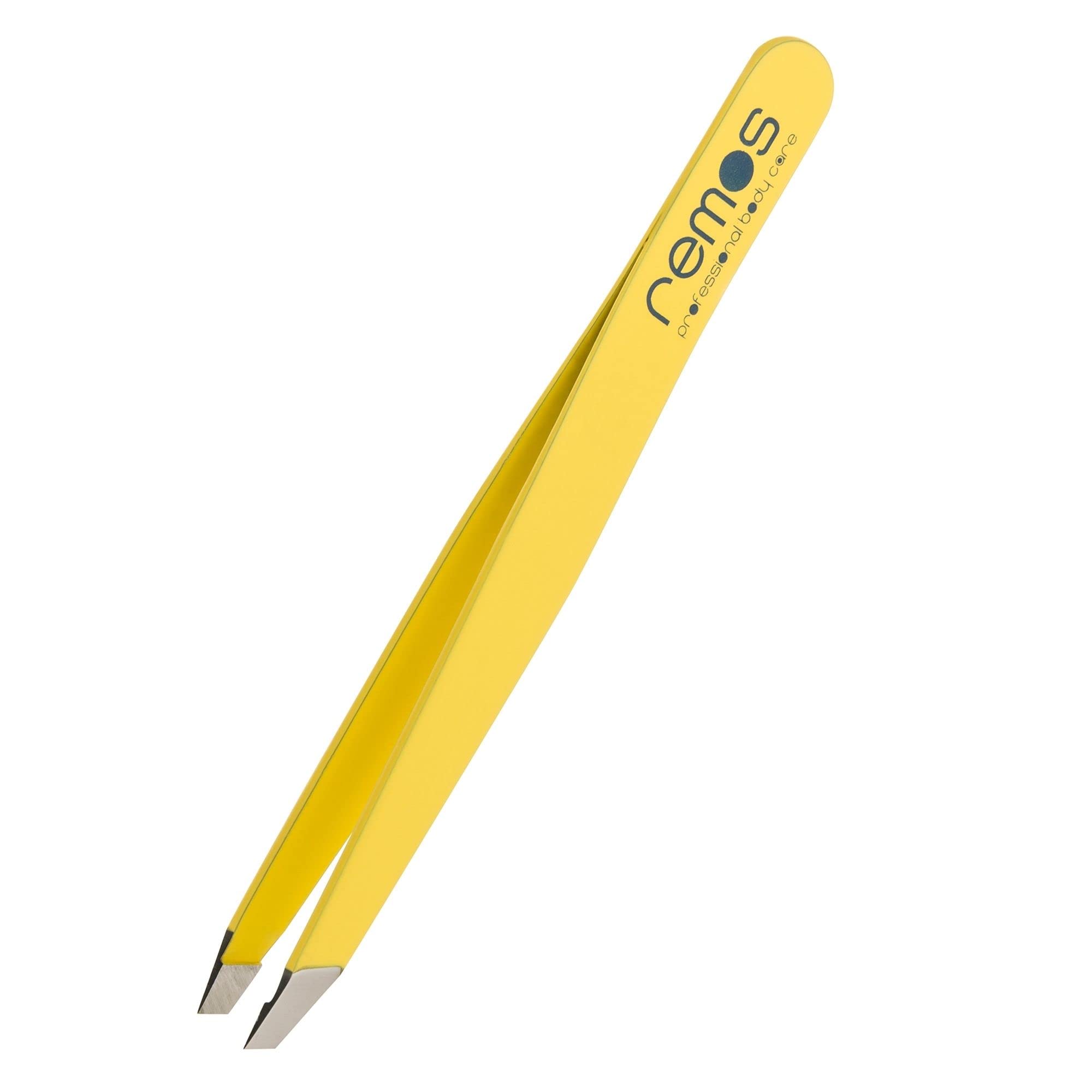 REMOS Professional Eyebrow Tweezers Made of Stainless Steel in Yellow