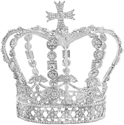 King Queen Cross Crown Baroque Crystal Rhinestones Tiara