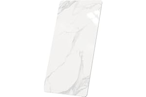 SSTBLEV Rectangle Table Top,47.2 x 23.6 ” White Sintered Stone Tabletop, DIY Replacement & Cover Marble Desktop, Scratch & Wear Resistant, Easy to Clean, Suitable for Indoor & Outdoor