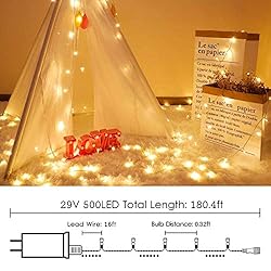 SANJICHA Super-Long 180FT 500 LED Christmas String