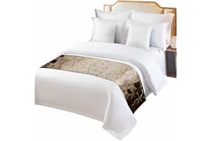 SABOLNY Marble Brown Bed Runner Scarf Cal King Size, Luxury Bed Throw Runners & Scarves for Twin Full Queen King Foot of Bed, Bedroom Hotel Wedding Room Decoration, Vintage Black Golden Geometric Art 102"x20"