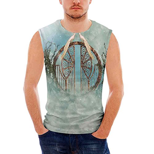 Mens Fantasy Decor Tank Top Sleeveless Tees All Over Print Casual T- Shirts,View