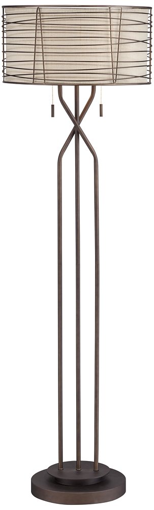 Marlowe Woven Bronze Metal Floor Lamp