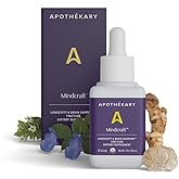 Apothékary Mindcraft, Supports Focus, Cognition, Longevity, and Anti-Aging, Fast-Acting Herbal Liquid Drops with Lion’s Mane and Cordyceps, Certified Organic, Made in USA, 1 fl oz, 30 Servings