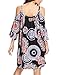 Romwe Women's Summer Cold Shoulder Bohemian Print Loose Tunic Dress