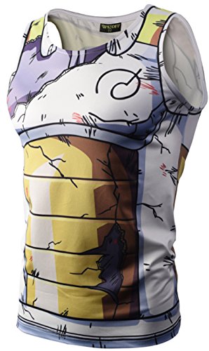 PIZOFF Mens Sleveless Quickly Dry 3D Cartoon Print Work Out Compression Tank Top Y1783-06-M