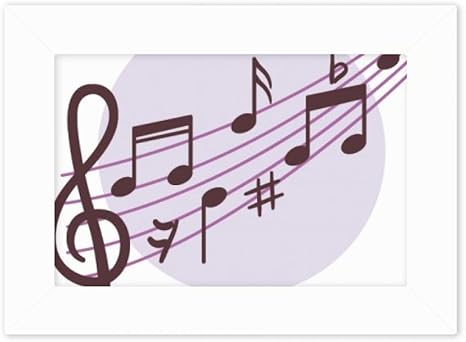 Amazon Co Jp Diythinker 丸形フラッグ 音符 フォトマウント フレーム ピクチャーアート ペインティング デスクトップ 5x7インチ ホーム キッチン