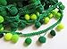 YYCRAFT Green Pom Pom Ball Fringe Trim Ribbon Sewing(5 Yards)