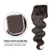 Brazilian Body Wave Closure 7a Grade Virgin Unprocessed Human Hair Lace Closure with Bady Hair Natural color 1 bundle