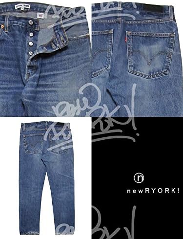 Amazon リダン Re Done メンズ リーバイスボディヴィンテージスリムストレートジーンズ ブルー Slim Straight W34 ジーンズ 通販