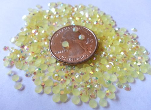 400pc Champagne Yellow AB Crystal Round Jelly Rhinestone 4mm (16ss) 3D Acrylic Nail Art Decoration Cellphone Case (High Quality) USA SELLER! FAST SHIPPING!