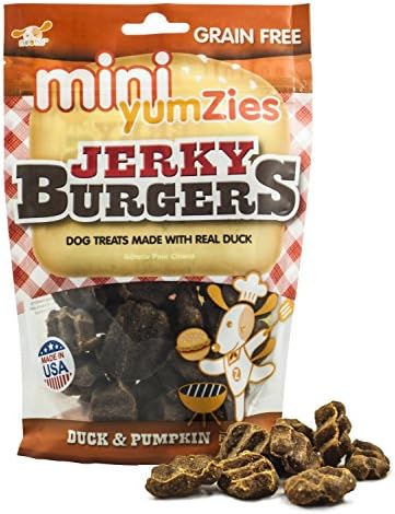 Nootie Yumzies Jerky Burgers Duck &amp; Pumpkin Flavor, Grain Free Dog Treats, 12.5-Ounce (Pack of 2)