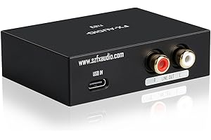 KGUSS FX-Audio FX03 384Khz DAC Decorder USB-C to RCA Digital to Analog Audio Converter Support DSD 256 PCM 32Bit for Set-top Box,Mobile Phone,Computer,Game Machine