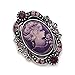 Soulbreezecollection Violet Purple Cameo Brooch Pin Charm for Women Necklace Pendant Compatible