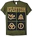 FEA Men's Led Zeppelin Black Box Symbols T-Shirt, Army Green, X-Large