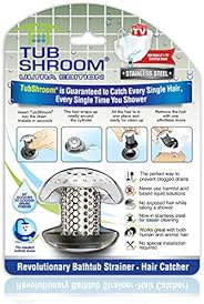 TubShroom Ultra Revolutionary Bath Tub Drain Protector Hair Catcher/Strainer/Snare Steel, Stainless Single Pac