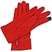 Alpine Swiss Womens Wool & Leather Trim Touch Screen Dressy Button Gloves Red S