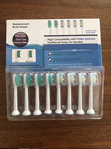 Toothbrush Heads,8Pack Replacement Toothbrush Heads for HX6063/64,HX9024,Power UP,HealthyWhite,FlexCare,DiamondClean,EasyClean,Essence+(plus),More Snap-On Toothbrush Handles