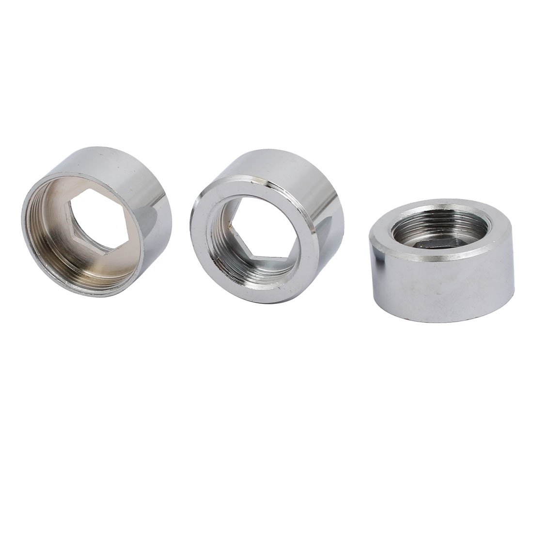Sourcingmap 3pcs M18 to M24 Female Thread Water Faucet Adapter Connector Silver Tone