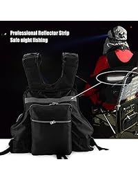 VGEBY Kayaking   Chaqueta salvavidas de pesca con bolsillos y rayas reflectantes, negro