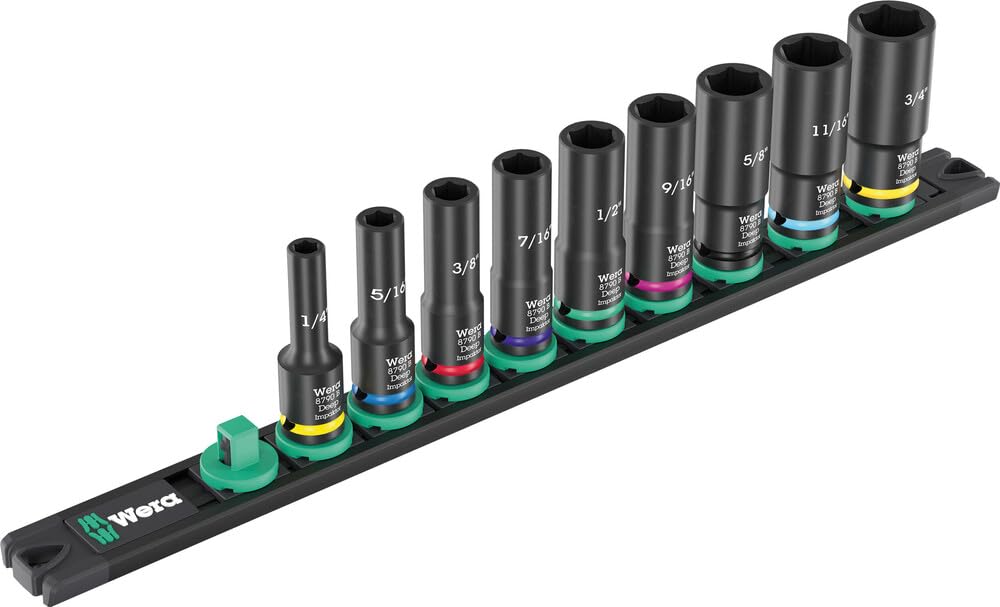 Photo 1 of 05005591001 9661 Magnetic rail B Impaktor Deep Imperial 1 socket set, 3/8" drive, 9 pieces