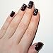 False Nails Bling Art French Fake Burgundy Brown Squoval 24 Acrylic Medium Tips