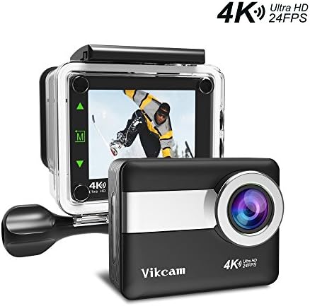 4K WIFI Action Camera Vikcam Waterproof Sports Action Cam with 2.31 Inch Touchscreen FHD 20MP 170 Degree Wide Angle Lens with Sony Sensor