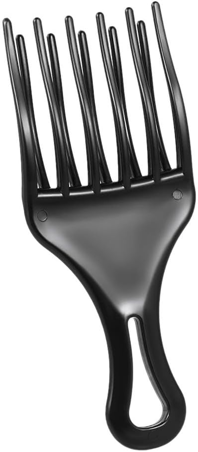 1Pc Hair Comb Insert Afro Hair Pick Comb Hair Fork Comb Plastic High Low Gear Comb Hairdressing Styling Tool Black for Man Woman for Long Thick Curly Wavy Dry or Damaged Hair (Color : 2)