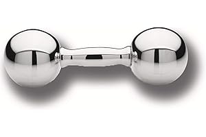Cunill .925 Sterling Plain Dumbbell Rattle (3.5" Long), silver