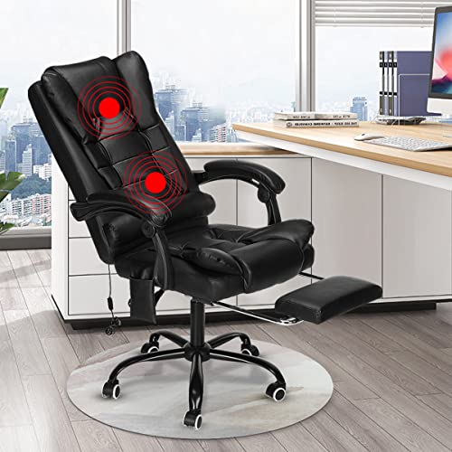 VANSPACE Ergonomic Massage Office Chair with Footrest Reclining