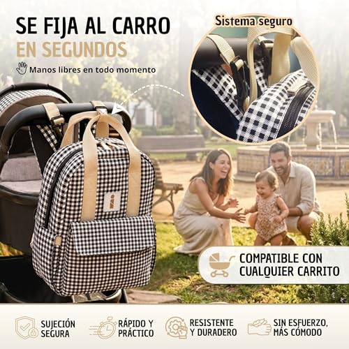 ANCRIVE Waterproof Baby Carriage Backpack with Changing Pad, Baby Carriage Backpack with 7 Compartments and 9 Pockets, Ideal for Hospital Maternity, Walks and Travel, Diaper Backpack for Mom and Dad