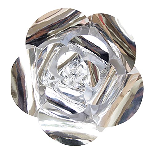 Mega Crafts 16'' Handmade Paper Flower in Metallic Silver | For Home Dcor, Wedding Bouquets & Receptions, Event Flower Planning, Table Centerpieces, Backdrop Wall Decoration, Garlands & Parties