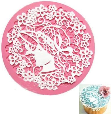 Woman Silicone Lace Mat Fondant Mold Cake Decorating Baking Mould Sugarcraft DIY