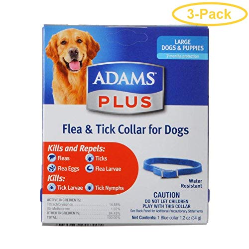 Reviews Adams Plus Flea & Tick Collar for Dogs Large Dogs Pack of 3