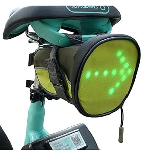 FANCYWING LED Bike Saddle Bag, Cycling Seat Bag W/LED Turn Signal Direction Indicators Warning Light Reflective for…