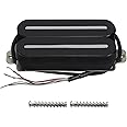 FLEOR High Output Bridge Pickup Hot Dual Rail Humbucker Pickups Ceramic Electric Guitar Pickup Humbucker, Black