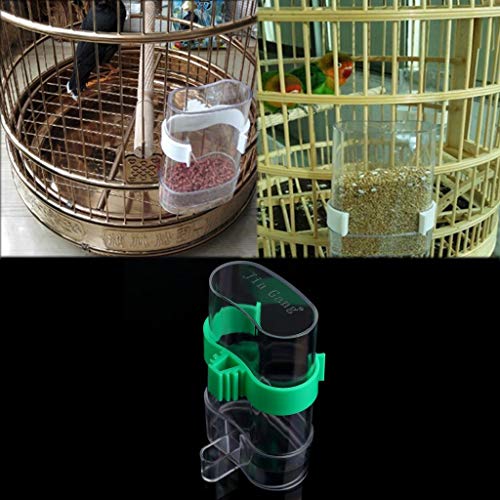 Wpmlady 2 Pcs Automatic Bird Waterer Food Feeder, Birds Clear Dispenser Feed, Bird Feed Water Dispenser