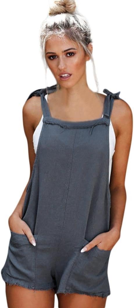 LILICAT Women Girls Jumpsuits, Ladies Overalls Baggy Adjustable Strap Sleeveless Jumpsuits Casual Loose Wide Leg Dungarees Rompers Shorts Pants Romper Trousers Playsuits Summer