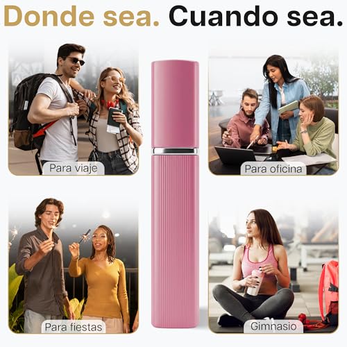 MOLIMILL®️ Atomizador Perfume Recargable 4PCS (10ml) + Ebook Guía de Fragancias | Bote Colonia Recargable, Diseño Elegante en Aluminio y Frasco Pulverizador Portátil para Bolso y Viajes