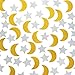 Glitter Confetti Star and Moon for Table Wedding Birthday Eid Party Decoration, 1.2 inch in Diameter(gold,silver,200pc)