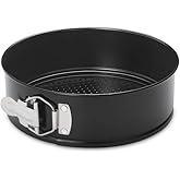 HIWARE 8 Inch Non-stick Springform Pan with Removable Bottom - Leakproof Cheesecake Pan with 50 Pcs Parchment Paper