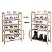 SONGMICS Bamboo Entryway Shoe Shelf Storage Organizer, Ideal for Hallway Bathroom Garden, 6-tier, Fresh Maple