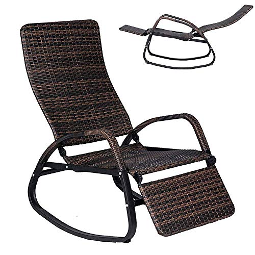 Cirocco Wicker Rattan Rocking Chair Reclining Rocker Lounger Couch