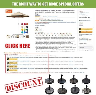 Amazon Com Eliteshade Sunbrella 11ft Market Umbrella Patio Outdoor Table Umbrella With Ventilation And 5 Years Non Fading Top Black Garden Outdoor