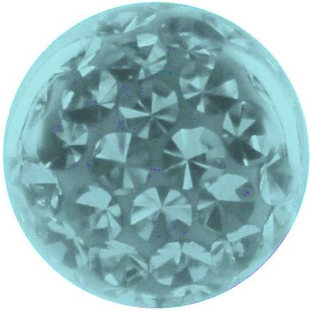 eeddoo® Piercing Screw Ball with Epoxy Crystals I I 13 colours, 6 sizes I Body Jewellery Replacement Ball for Horseshoes, Labret