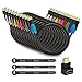 Aurum Cables - Pack of 10 High Speed HDMI Cable 2.0 with Ethernet - Supports 3D & Audio Return Channel [Latest Version] - 10 Feet - With 90 Degree Angle Adapter and Velcro Cable Tie - 10 Pack