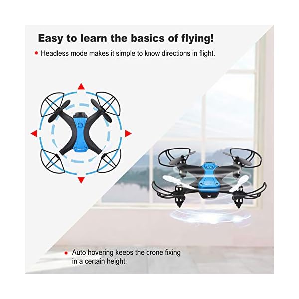Drohne für Anfänger RC Mini Drohne Dual Akku 16 Minuten Flugzeit Indoor RC Ferngesteuerte Drone 3D Flip Höhenhalten RC Quadrocopter ferngesteuert für Kinder Mädchen Sohn Jungen Spielzeug Geschenk – Bild 6
