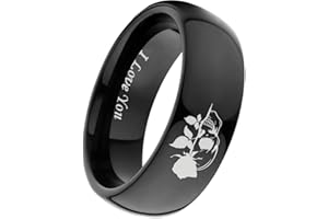 YTDYTD Rose Stainless Steel Couple Ring – a Timeless Promise of Togetherness for Engagement and Wedding, Featuring a Classic 