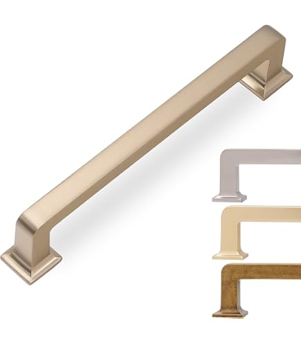 KNOKLOCK 10-Pack Champagne Bronze Cabinet Pulls – 5 Inch Hole Centers, Alloy Handles For Kitchen, Dresser & Wardrobe (Includes Screws)