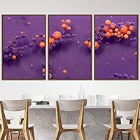 3 Piece Framed Canvas Wall Art Abstract Fluids 3D Abstract Abstract Brushstroke Contemporary - 16